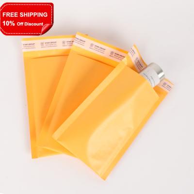 China Shock Resistance Durable Yellow Kraft Bubble Mailer Bags Low MOQ Wholesale Fast Shipping Kraft Bubble Cushioned Mailers for sale