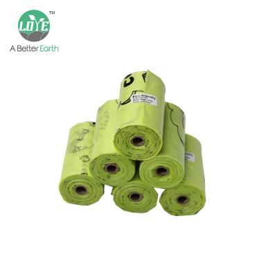 China Compostable Fruit Daily Use Packaging Bag 100% Biodegradable Pet Poop Bag for sale