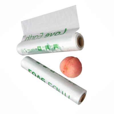 China Supermaket 100% Supermarket Compostable Plastic Bag On Roll Cornstarch Grocery Bags for sale