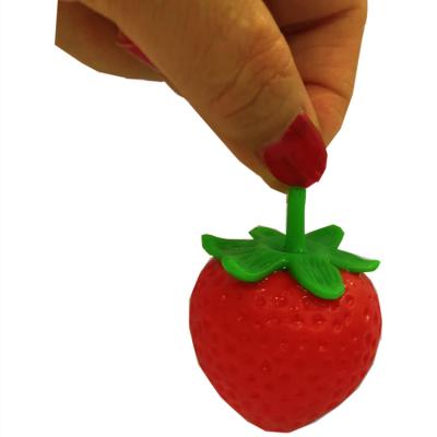 China Children Toy Cute Simulation Soft Plastic Squeeze Strawberry Toy Release Pressure Fruit Squeeze Strawberry Toy for sale