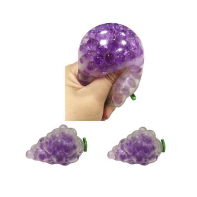 China Kids Toy Custom Shape TPR Squeeze Relief Stress Fruit Grape Antistress Train Stress Toys For Child for sale