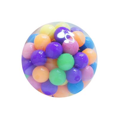 China Colorful Rainbow Bouncy Release Pressure TPR Relaxation Beads Ball Stir Ball TPR Sensory Toys Squeeze DNA Stress Ball for sale