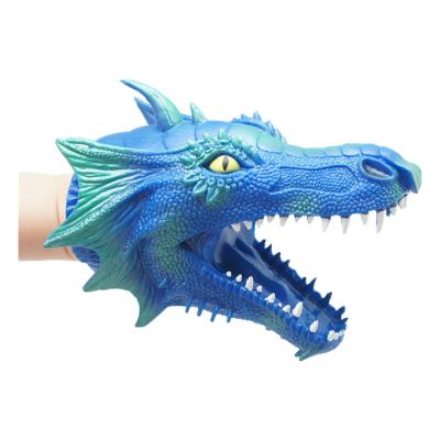 China High Quality Soft Rubber Model Toy Dinosaur TPR Dragon Hand Puppet Toy High Flexibility Factory From China for sale