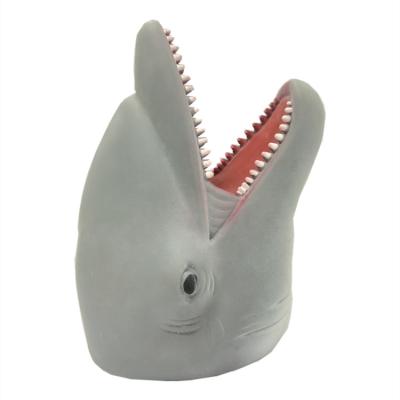 China 2022 Novelty Sea Animal Toy TPR Dophin Eco-friendly Funny Plastic Hand Puppet Toy for sale