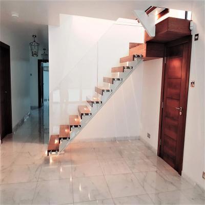 China Modern Factory Hot Sale Modern Design Indoor Mono Staircase Powder Coated Steel Mono Staircase for sale