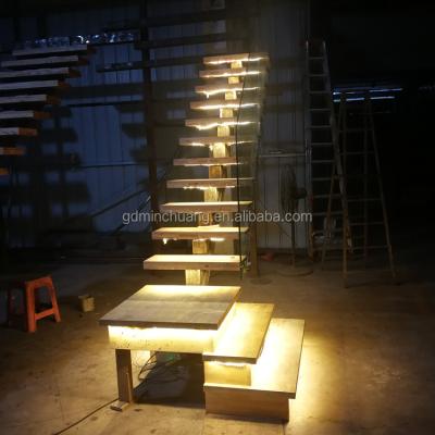 China Hot sale of modern bright wooden steps modern styletaircase for sale