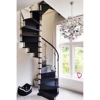 China Modern Customized Single Size Stringer Staircase Spiral Steel Staircase Wrought Iron Spiral Staircase Prices for sale