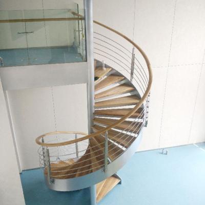 China Modern Black Powder Coated Finish Carbon Steel Spiral Staircase for sale