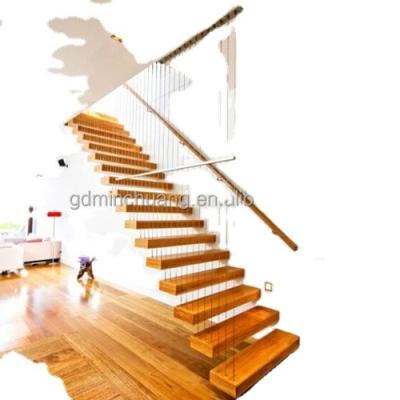 China Modern Wonderful Wooden Stair Steps Parts Timber To Walk Floating Stairs for sale