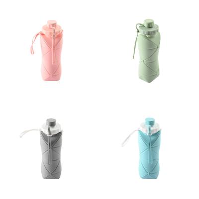 China Amazon's New PORTABLE Best Seller BPA Free 600ml High Quality Silicone Collapsible Collapsible Water Bottle With Handle for sale