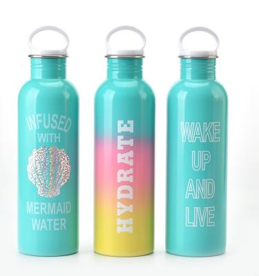 China 2023 New 830ml PORTABLE Reusable Stainless Steel Double Single Layer Bottle For Hot Summer for sale