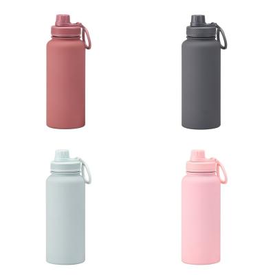 China PORTABLE Custom Soft Touch Paint 1000ml Rubber Double Wall Insulated Stainless Steel Drink Bottle BAP FREE for sale