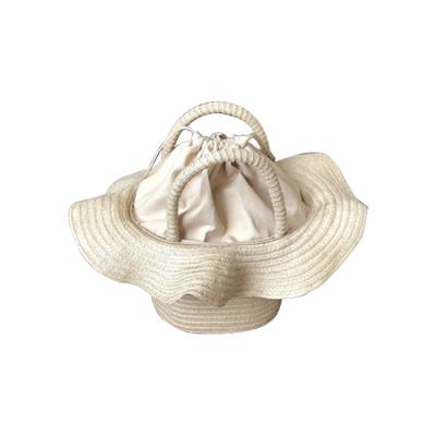 China 2022 Summer Fashion PORTABLE Women Customized Type Multicolor Short Handle Tote Beach Straw Bag For Hat Women for sale