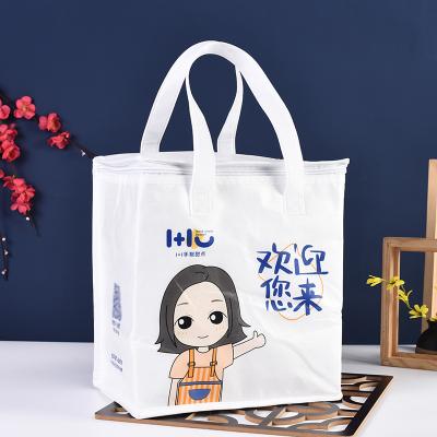 China Wholesale Waterproof Women Shopping Bag Insulated Cooler Nonwoven Outdoor Bag Food Delivery Cooler Bag For Camping Traveling for sale