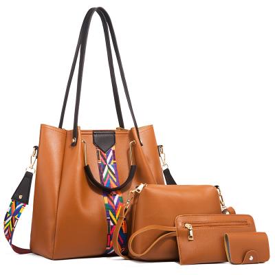 China Multifunctional Wholesale Designer 4 Pcs In Set Handbags 1 Famous Brands Bags Women Handbags Ladies Shoulder Women Tote Bags For Women for sale