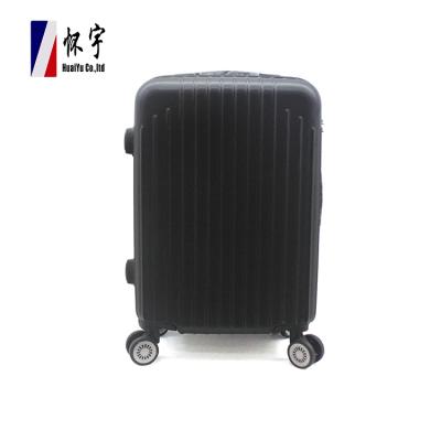 China Hot Selling ABS Fashion Black Luggage Suitcase High Quality Customized Logo Big Size Men Trolley Luggage Set for sale