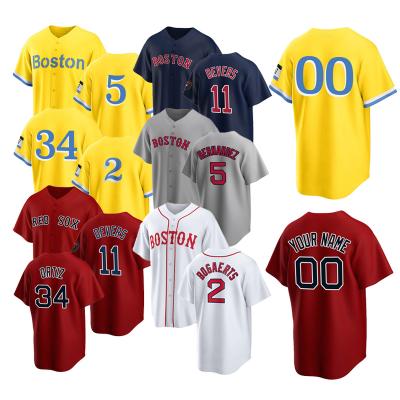 China Custom S-5XL Boston 2 Xander Bogaerts 5 Enrique Hernandez 34 David Ortiz Plus Size Baseball Antibacterial Mens Red Sox Uniform for sale