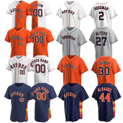 China Men's S-5XL Houston Team Baseball Uniform 44 Yordan Alvarez 27 Jose Altuve Antibacterial 30 Kyle Tucker Custom Astro Dodger Baseball Tank Tops for sale