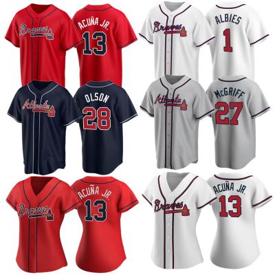 China Mens S-5XL Atlanta Team Baseball Uniform Ronald 13 Acuna-Jr Antibacterial. 27 Fred McGriff 1 Ozzie Albies Custom Blank Brave Baseball Tank Tops for sale