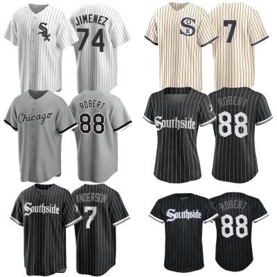 China White Uniform 7 Tim Anderson 74 Eloy Jimenez 88 Luis Robert Custom Sox Baseball Jerseys Antibacterial Mens Chicago Baseball Jerseys For Women Kids for sale