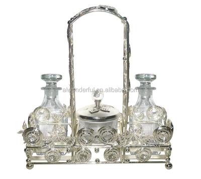 China 2017 Sustainable Gold Plated Stand With Glass Sugar Jar for sale