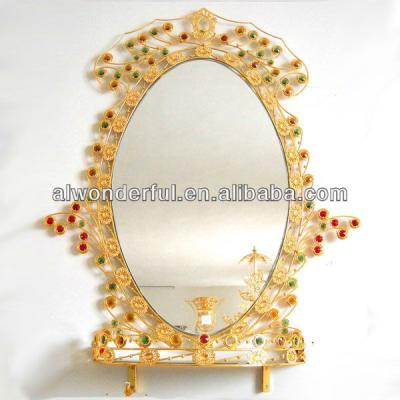 China WALL J010 2015 household metal bathroom gold mirror for sale