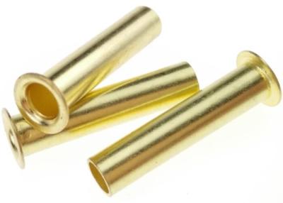 China Plain Finish Hardware Rivets DIN 7339 Flat Head Brass Tubular Rivets for sale