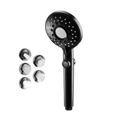 China With Diverter Water Saving Showerhead Matte Black Bathroom Handheld Shower Head Jets Black for sale