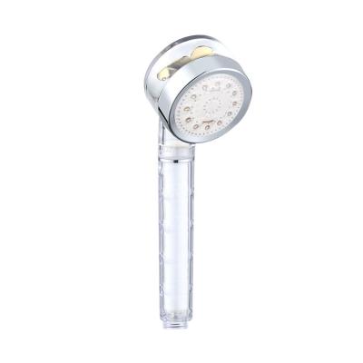 China With Diverter Color Changing Led Plastic Powerful Turbos Rotate Shower Head 360 With Fan Rotation for sale