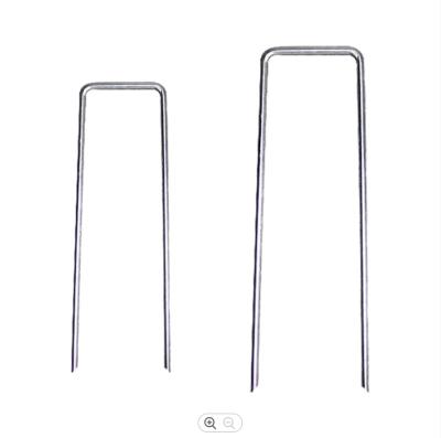 China Agricultural or Garden Galvanized Steel Garden Pegs Galvanized U Pins Weed Carpet Pegs Metal Garden Staples for sale