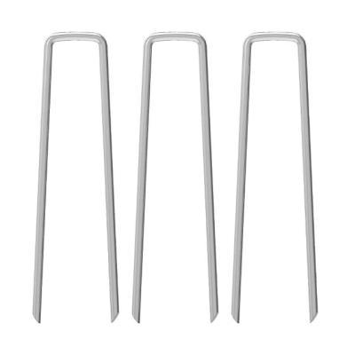 China Agricultural or Garden Galvanized Steel Garden Pegs Metal Garden Clips Galvanized U Pins For Weeding Carpet Pegs for sale