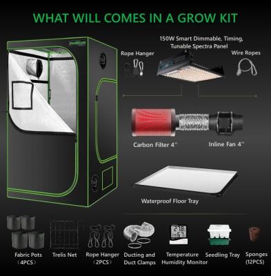 China 80x80x160cm Komplett Indoor Grow Tent Kit 150W Komplett Grow Box System zu verkaufen