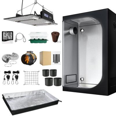 China 600d Indoor Grow Tent Complete Kit Metallstange mit hoher Effizienz Lampe 90x90x180 zu verkaufen