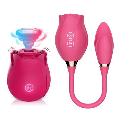 China Powerful 9 Mode Vibration USB Rechargeable Silicone Multispeed Sucking Nipple Rose Sucker Red Clitoris Stimulation Head Vibrator for Women for sale