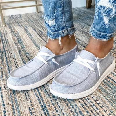 China 2021 New Amazon Lightweight Wholesale Large Size Canvas Women's Casual Lightweight Women's Slip-On Shoes for sale