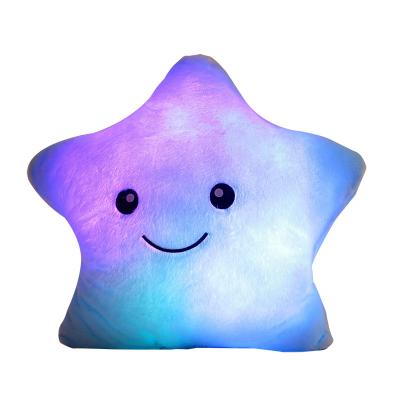 China 2021 Night Light Flashing 100% Polyester Led Pillow Lucky Star Led Pillow for sale