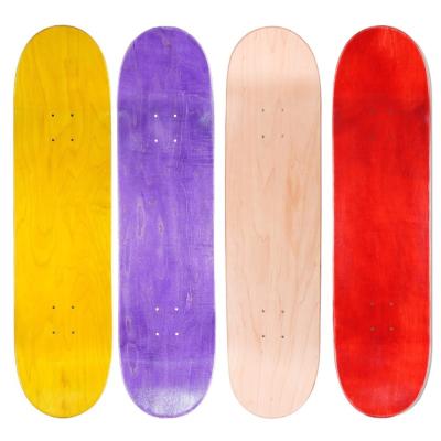 China Adult Top Sale 8 8.125 8.25 8.38 8.5 Inch Stained Color Skate Board Maple Canadian White Custom Skateboard Decks 7 Ply for sale