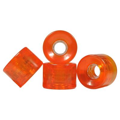 China Adult Wholesale Light Orange Hardness 78A PU Cruiser Wheels 80% Re-Binded Color 59x43mm for sale