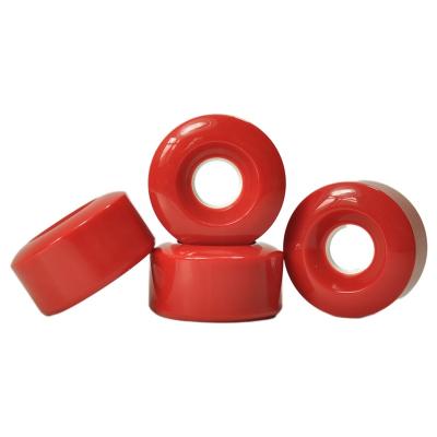 China Pro Adult Custom Solid High Quality 60mm Bounce 85A White Longboard Wheels Red Color for sale