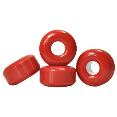 China Adult Red Color Material White Lips Round PU Netting 60mm Longboard Pro Longboard Wheels for sale