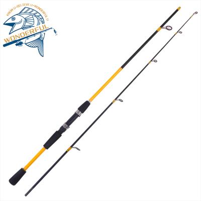 China Glass 1.8m 2.1m 2 Section Super Lightweight EVA Handle Fiberglass Spinning Saltwater Fishing Rod for sale