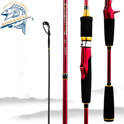 China Hot Selling 7ft Carbon 5ft 6ft Red High Carbon Fiber 2 Hard Fishing Rod Freshwater 99% for sale