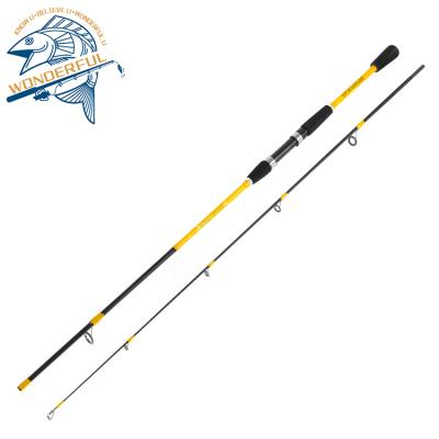 China Glass 1.8m 2.1m Lightweight Fishing Rod EVA Handle Freshwater Super Hard 2 Section Fiberglass Spinner for sale