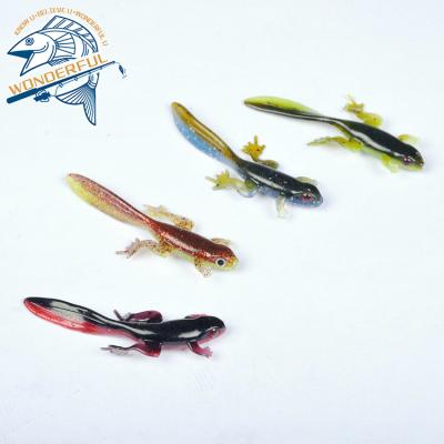 China 80mm PVC 3.8g Tadpole Fishing Tadpole Fishing Lures Double Color Smell Artificial Plastic Bait Frog for sale