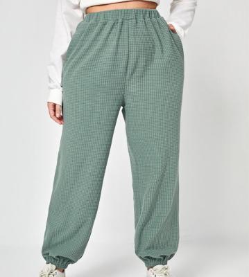 China Women's Breathable Cotton Waffle Knit Sweatpants for sale