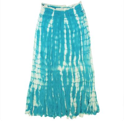 China Breathable Women's Tie Dye Pleat Midi Squishy Skirt for sale