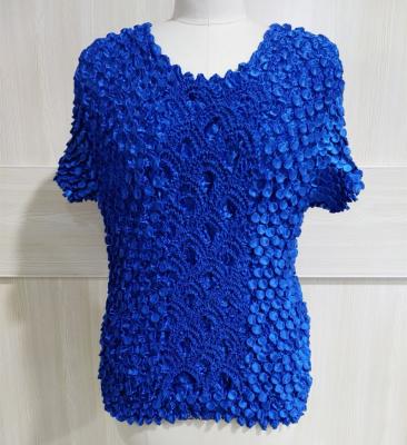 China Breathable Short Sleeve Popcorn Bubble Crinkle Super Stretchy Magic Shirt With One Size Fits All for sale