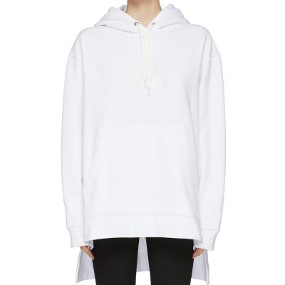 China Breathable Cotton Stepped Terry Blank Oversized Hoodie In French White Edge For Women for sale