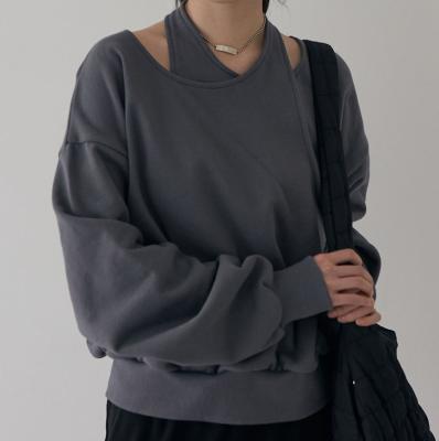 China Breathable Women Halter Neck Oversized Sweatshirt for sale