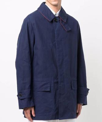 China QUICK DRY Mens Lightweight Cotton Canvas Waterproof Waxed Raincoat in Navy for sale